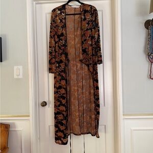 Astr Floral Maxi wrap dress in Rust and Black